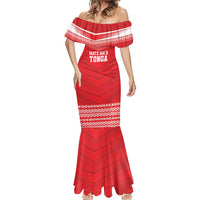 Custom Mate Ma'a Tonga Heritage Mermaid Dress Pacific Tribal Rugby Red Edition - Polynesian Pride