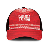 Mate Ma'a Tonga Heritage Mesh Trucker Cap Pacific Tribal Rugby Red Edition - Polynesian Pride