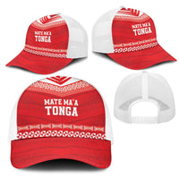 Mate Ma'a Tonga Heritage Mesh Trucker Cap Pacific Tribal Rugby Red Edition LT9 - Polynesian Pride