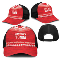Mate Ma'a Tonga Heritage Mesh Trucker Cap Pacific Tribal Rugby Red Edition LT9 - Polynesian Pride