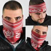 Custom Mate Ma'a Tonga Heritage Neck Gaiter Pacific Tribal Rugby Red Edition - Polynesian Pride