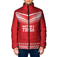 Custom Mate Ma'a Tonga Heritage Padded Jacket Pacific Tribal Rugby Red Edition LT9 Men Red - Polynesian Pride