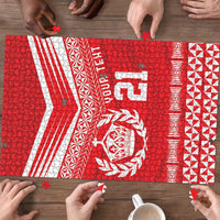 Custom Mate Ma'a Tonga Heritage Puzzle Pacific Tribal Rugby Red Edition LT9 - Polynesian Pride