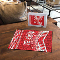 Custom Mate Ma'a Tonga Heritage Puzzle Pacific Tribal Rugby Red Edition LT9 - Polynesian Pride