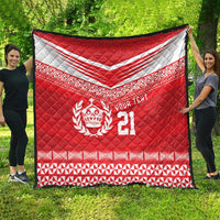 Custom Mate Ma'a Tonga Heritage Quilt Pacific Tribal Rugby Red Edition - Polynesian Pride