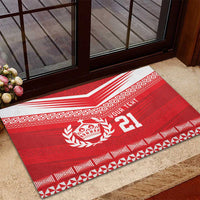 Custom Mate Ma'a Tonga Heritage Rubber Doormat Pacific Tribal Rugby Red Edition LT9 - Polynesian Pride