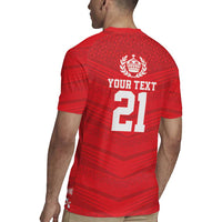 Custom Mate Ma'a Tonga Heritage Rugby Jersey Pacific Tribal Rugby Red Edition LT9 - Polynesian Pride