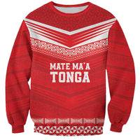 Custom Mate Ma'a Tonga Heritage Sweatshirt Pacific Tribal Rugby Red Edition LT9 Unisex Red - Polynesian Pride