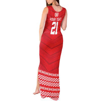 Custom Mate Ma'a Tonga Heritage Tank Maxi Dress Pacific Tribal Rugby Red Edition - Polynesian Pride