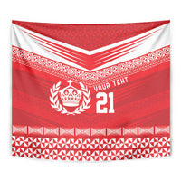 Custom Mate Ma'a Tonga Heritage Tapestry Pacific Tribal Rugby Red Edition - Polynesian Pride