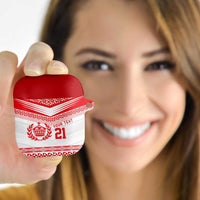 Custom Mate Ma'a Tonga Heritage AirPods Case Pacific Tribal Rugby White Edition LT9 - Polynesian Pride
