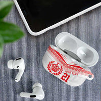 Custom Mate Ma'a Tonga Heritage AirPods Case Pacific Tribal Rugby White Edition LT9 - Polynesian Pride
