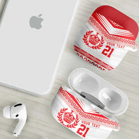 Custom Mate Ma'a Tonga Heritage AirPods Case Pacific Tribal Rugby White Edition LT9 - Polynesian Pride
