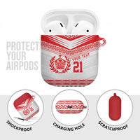 Custom Mate Ma'a Tonga Heritage AirPods Case Pacific Tribal Rugby White Edition LT9 - Polynesian Pride