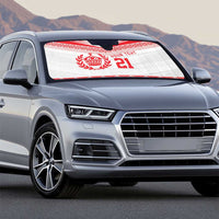 Custom Mate Ma'a Tonga Heritage Auto Sun Shade Pacific Tribal Rugby White Edition - Polynesian Pride