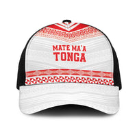 Mate Ma'a Tonga Heritage Baseball Net Cap Pacific Tribal Rugby White Edition LT9 One Size Black White - Polynesian Pride