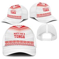 Mate Ma'a Tonga Heritage Baseball Net Cap Pacific Tribal Rugby White Edition LT9 - Polynesian Pride