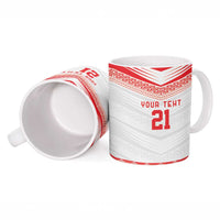 Custom Mate Ma'a Tonga Heritage Ceramic Mug Pacific Tribal Rugby White Edition - Polynesian Pride