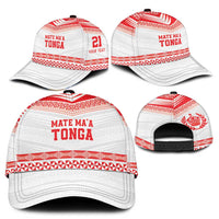 Custom Mate Ma'a Tonga Heritage Classic Cap Pacific Tribal Rugby White Edition LT9 - Polynesian Pride