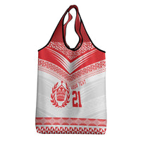 Custom Mate Ma'a Tonga Heritage Grocery Bag Pacific Tribal Rugby White Edition - Polynesian Pride