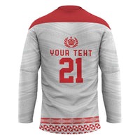 Custom Mate Ma'a Tonga Heritage Hockey Jersey Pacific Tribal Rugby White Edition LT9 - Polynesian Pride
