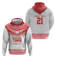 Custom Mate Ma'a Tonga Heritage Hoodie Pacific Tribal Rugby White Edition - Polynesian Pride