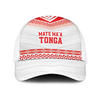 Mate Ma'a Tonga Heritage Mesh Trucker Cap Pacific Tribal Rugby White Edition LT9 One Size White White - Polynesian Pride