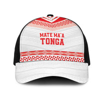 Mate Ma'a Tonga Heritage Mesh Trucker Cap Pacific Tribal Rugby White Edition LT9 One Size Black White - Polynesian Pride