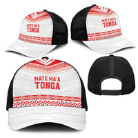 Mate Ma'a Tonga Heritage Mesh Trucker Cap Pacific Tribal Rugby White Edition LT9 - Polynesian Pride