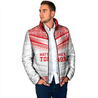 Custom Mate Ma'a Tonga Heritage Padded Jacket Pacific Tribal Rugby White Edition - Polynesian Pride