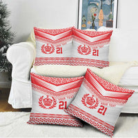 Custom Mate Ma'a Tonga Heritage Pillow Cover Pacific Tribal Rugby White Edition - Polynesian Pride