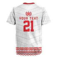 Custom Mate Ma'a Tonga Heritage Rugby Jersey Pacific Tribal Rugby White Edition LT9 - Polynesian Pride