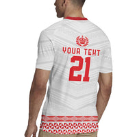 Custom Mate Ma'a Tonga Heritage Rugby Jersey Pacific Tribal Rugby White Edition LT9 - Polynesian Pride