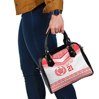 Custom Mate Ma'a Tonga Heritage Shoulder Handbag Pacific Tribal Rugby White Edition - Polynesian Pride