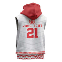 Custom Mate Ma'a Tonga Heritage Sleeveless Zip Hoodie Pacific Tribal Rugby White Edition LT9 - Polynesian Pride