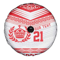 Custom Mate Ma'a Tonga Heritage Spare Tire Cover Pacific Tribal Rugby White Edition - Polynesian Pride