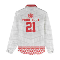 Custom Mate Ma'a Tonga Heritage Women Casual Shirt Pacific Tribal Rugby White Edition - Polynesian Pride