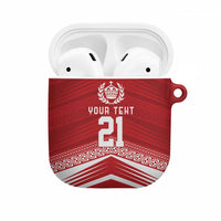Custom Pacific Rugby Spirit AirPods Case Tonga Ngatu Pride Red Edition - Polynesian Pride