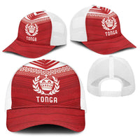 Pacific Rugby Spirit Baseball Net Cap Tonga Ngatu Pride Red Edition LT9 - Polynesian Pride