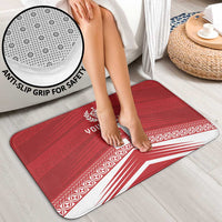 Custom Pacific Rugby Spirit Bathroom Set Tonga Ngatu Pride Red Edition - Polynesian Pride