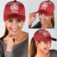 Custom Pacific Rugby Spirit Classic Cap Tonga Ngatu Pride Red Edition LT9 - Polynesian Pride