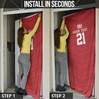 Custom Pacific Rugby Spirit Door Cover Tonga Ngatu Pride Red Edition - Polynesian Pride