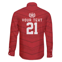 Custom Pacific Rugby Spirit Family Matching Mermaid Dress and Hawaiian Shirt Tonga Ngatu Pride Red Edition - Polynesian Pride