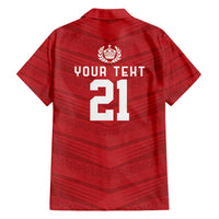 Custom Pacific Rugby Spirit Family Matching Summer Maxi Dress and Hawaiian Shirt Tonga Ngatu Pride Red Edition - Polynesian Pride