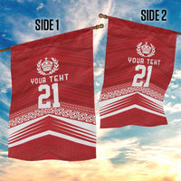 Custom Pacific Rugby Spirit Garden Flag Tonga Ngatu Pride Red Edition - Polynesian Pride