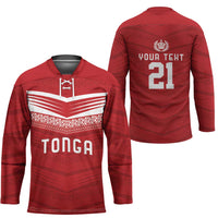 Custom Pacific Rugby Spirit Hockey Jersey Tonga Ngatu Pride Red Edition LT9 - Polynesian Pride
