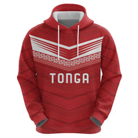 Custom Pacific Rugby Spirit Hoodie Tonga Ngatu Pride Red Edition - Polynesian Pride