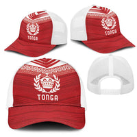 Pacific Rugby Spirit Mesh Trucker Cap Tonga Ngatu Pride Red Edition LT9 - Polynesian Pride