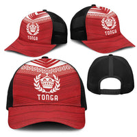 Pacific Rugby Spirit Mesh Trucker Cap Tonga Ngatu Pride Red Edition LT9 - Polynesian Pride