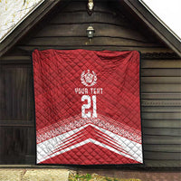 Custom Pacific Rugby Spirit Quilt Tonga Ngatu Pride Red Edition - Polynesian Pride